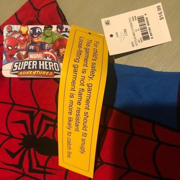 NWT Spider-Man Marvel pajama set 12 mo 2 pairs - Picture 5 of 8